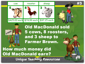 Old McDonald math word problems powerpoint