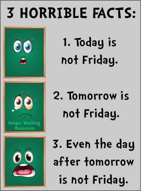 Funny quote 3 horrible facts about Monday