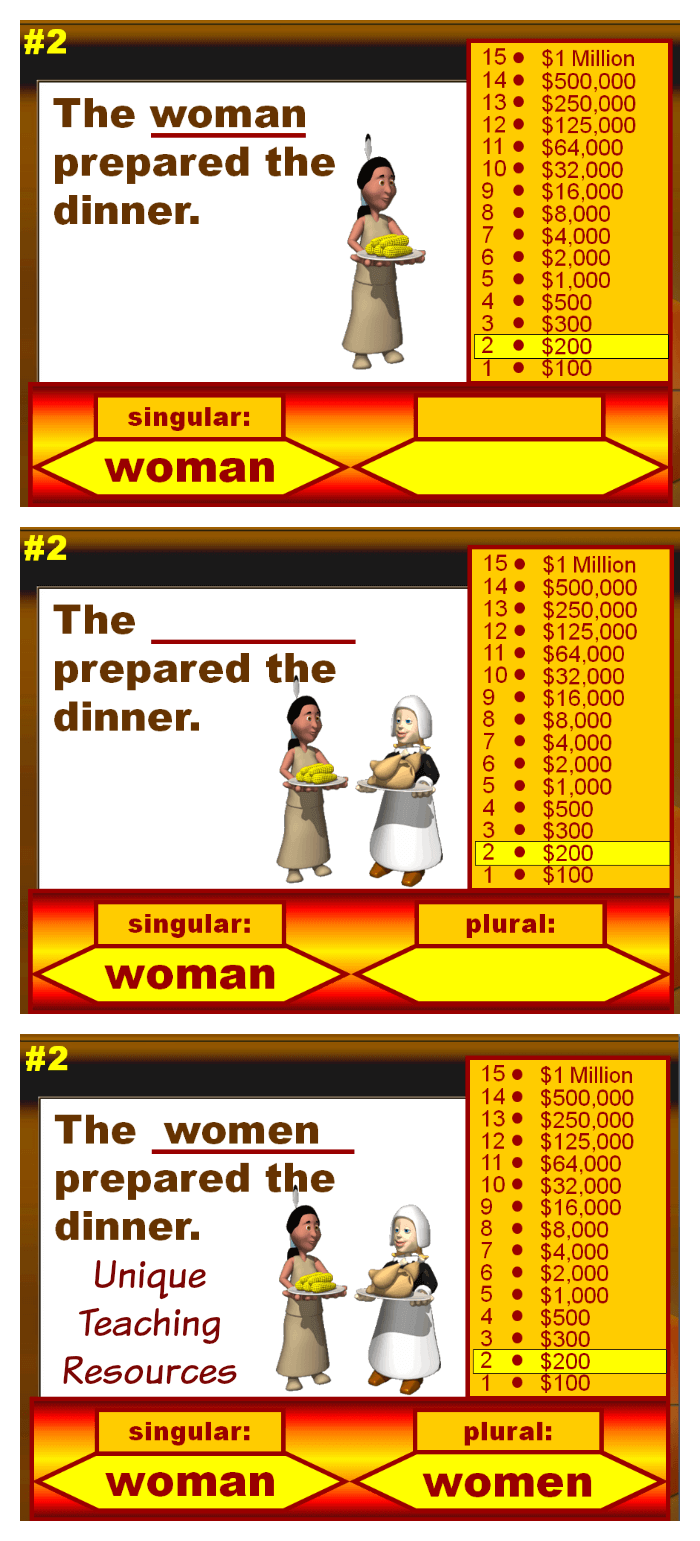 Thanksgiving Plural Words Powerpoint Lesson