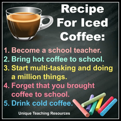 Recipe for iced coffee for school teachers