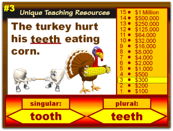 Click here to view Thanksgiving singular and plural words powerpoint.