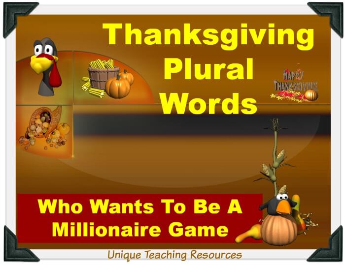 Thanksgiving plural words powerpoint