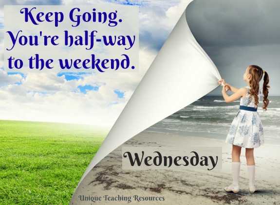 Wednesday quote:  Keep Going.  You're half-way to the weekend.
