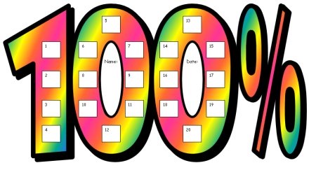 100 Percent Club Sticker Charts and Award Set (100% Club)