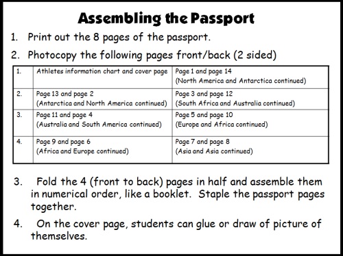 Amazing Reading Race Student Passport Directions