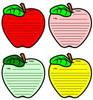 Apple Shaped Creative Writing Templates and Worksheets