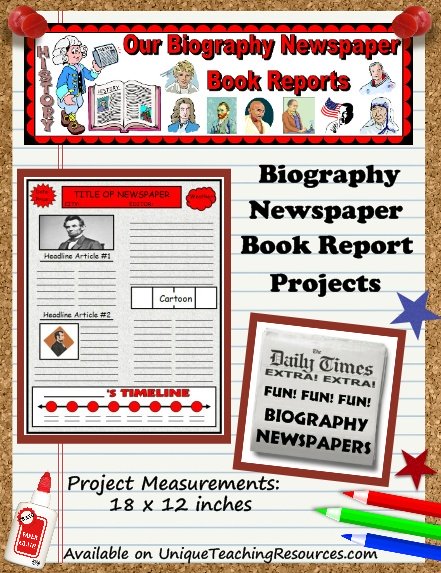 Engage your students in reading with these fun nonfiction biography newspaper book report projects!