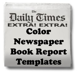 Newspaper Book Report Projects Color Templates