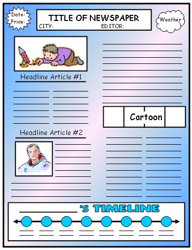 Biography Book Report Newspaper Projects Examples