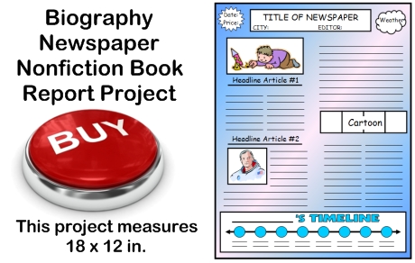 Creative Book Report Project Ideas:  Nonfiction Biography Newspaper Templates