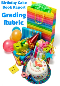 Grading Rubric for Main Character Birthday Cake Book Report Projects