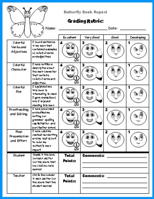 Butterfly Book Report Project Grading Rubric