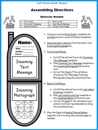 Book Report Projects Assembly Directions Cell Phone