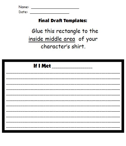 Main Character Book Report Projects Templates