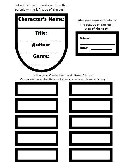 Main Character Book Report Projects Ideas and Examples of Templates