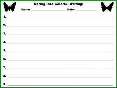 Colorful Writing Sentence Powerpoint