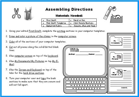 Computer Book Report Proejcts Directions and Worksheets