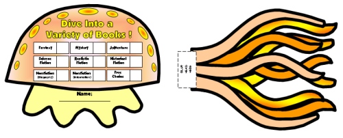 Color Jelly Fish Sticker Charts and Templates
