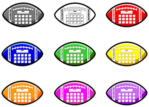 Football Sticker and Incentive Charts and Color Templates