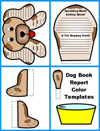 dog book report project color templates