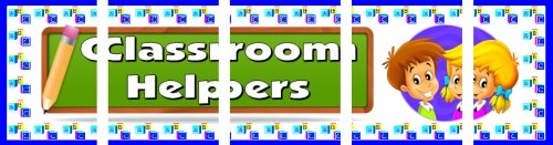 Assemble these 5 pages together to create a free classroom helpers bulletin board display banner for your classroom.