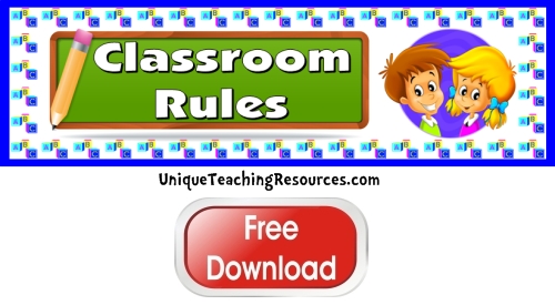 Click here to download this free classroom rules bulletin board display banner.
