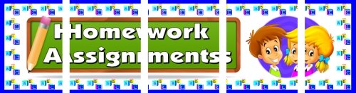 Assemble these 5 pages together to create a free homework assignments bulletin board display banner.