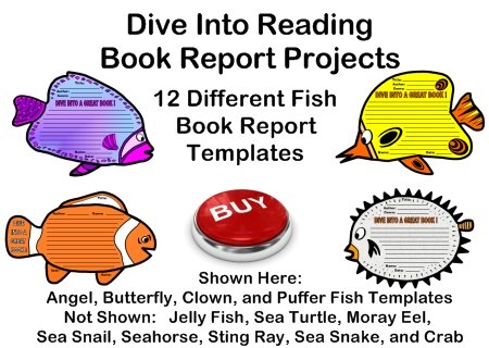 Fun Dive Into Reading Fish Book Report Project Templates