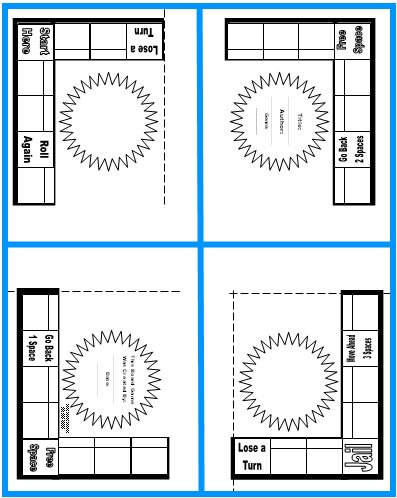 Game Board Book Report Projects, Templates, and Worksheets