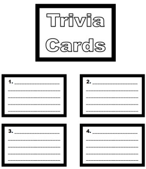 Monopoly Game Board Trivia Cards