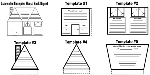 House Book Report Projects, Templates and Worksheets Elementary School Students