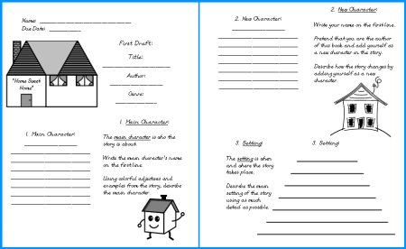 House Book Report Project First Draft Writing Worksheets