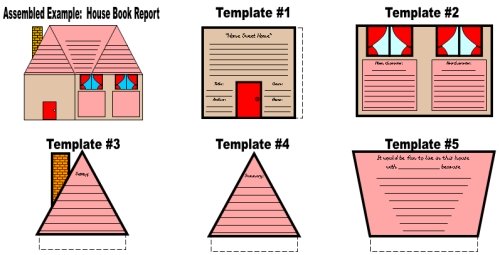 Fun House Book Report Project Templates and Worksheets Elementary School Students