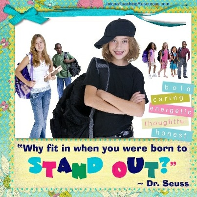 Why fit in when you were born to stand out? Dr. Seuss Quote