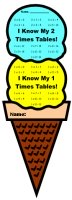 Math Multiplication Ice Cream Sticker Charts and Templates