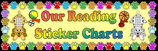 Puppy Dog Sticker and Incentive Charts and Templates Set For Reading