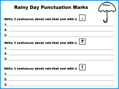 Spring Punctuation Mark Student Worksheet Power Point Lesson
