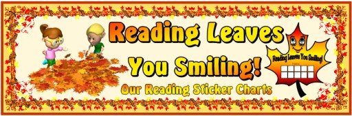 Thanksgiving Reading Sticker Chart Template:  Reading Leaves You Smiling