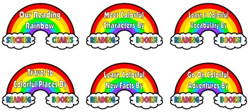Spring Reading Rainbow Bulletin Board Display Ideas and Examples for Sticker Charts