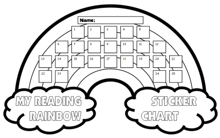 Reading Rainbow Student Sticker Charts and Templates