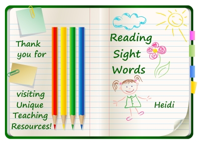 Download free reading sight words, flashcards, and lists on Unique Teaching Resources.