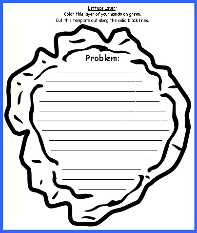 Sandwich Book Report Projects Lettuce Templates and Worksheets for Problem