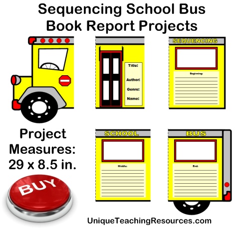 Creative Book Report Project Ideas:  Sequencing School Bus Templates