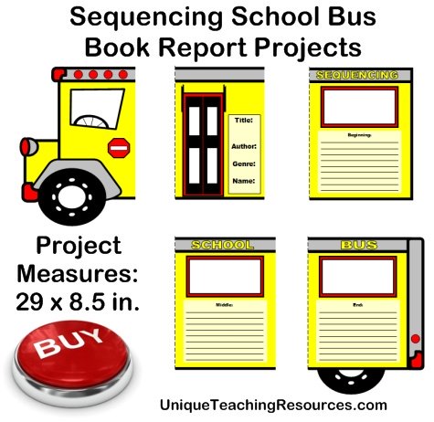 Creative Book Report Project Ideas:  Sequencing School Bus Templates