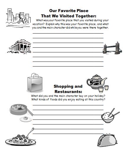 Suitcase Book Report Projects First Draft Worksheets