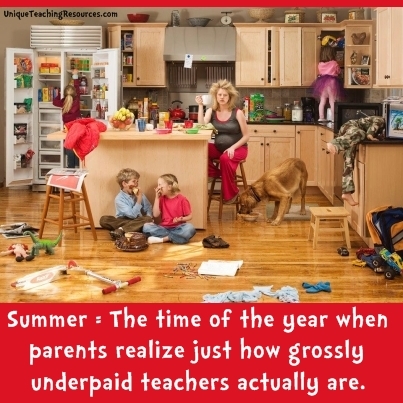 Funny quote about summer vacation and parent.