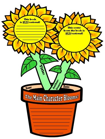 Sunflower Book Report Project Templates and Graphic Organizers