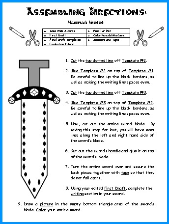 Writing Myths and Legends Student Directions Page