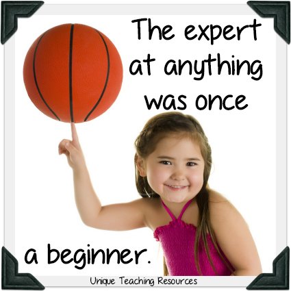 The expert at anything was once a beginner.  Helen Hayes