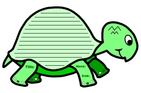 Turtle Shaped Creative Writing Templates